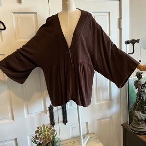 Wonderful swing style cardigan in dark brown